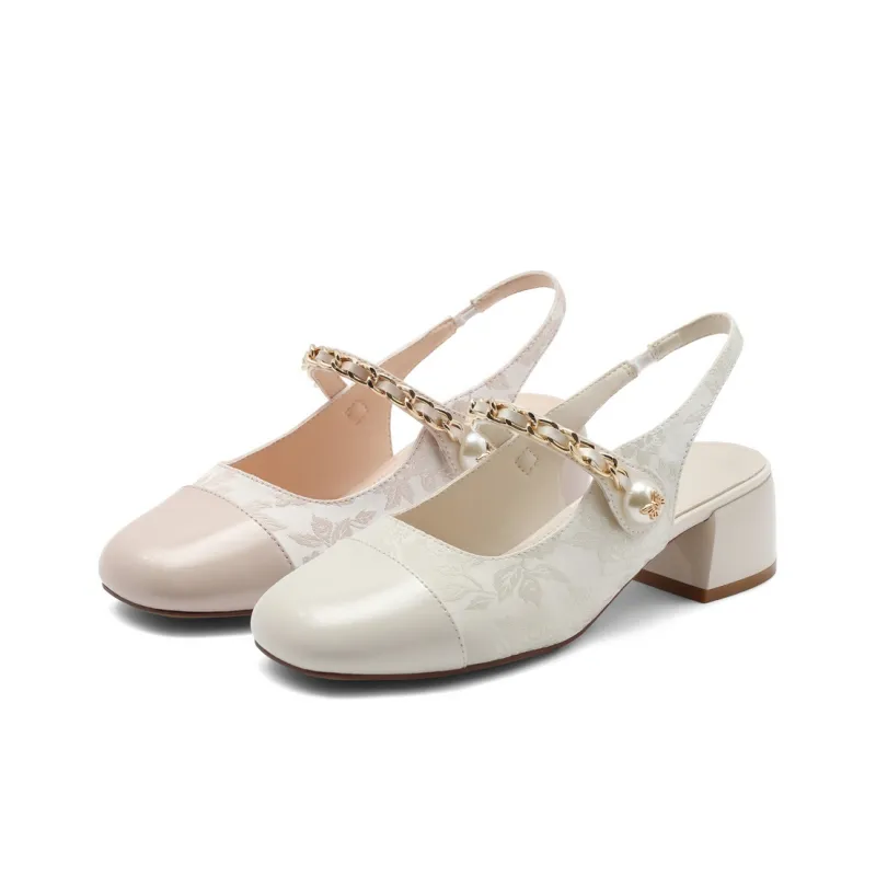 BELLE Chunky Heel High Heels 4.5cm Women's-11