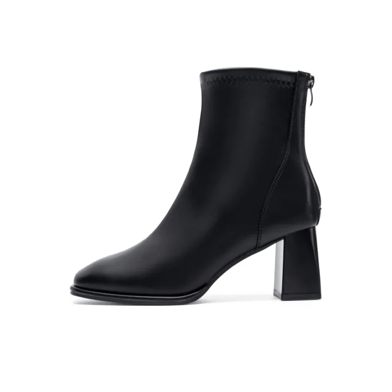 ZHR Ankle Boots Women's Black/Milk Tea/Beige-0