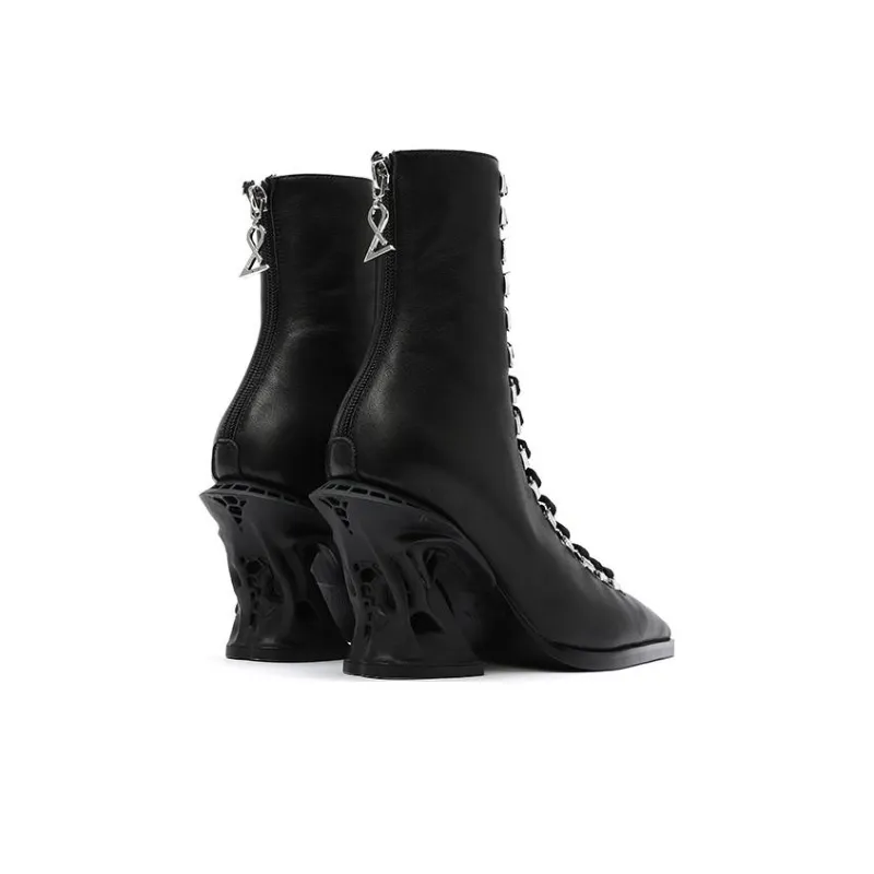 DAPHNE LAB Sugar-free Series Ankle Boots 8.5cm Women's-3