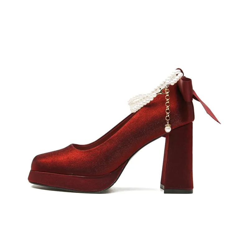 KATHRYN WILSON Chunky Heel High Heels 9.5CM Women's-5