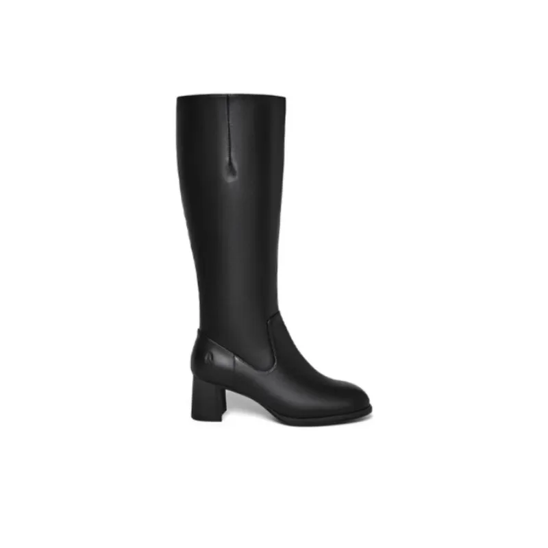 Hush Puppies Knee-high Boots High Heel Women's Black-1