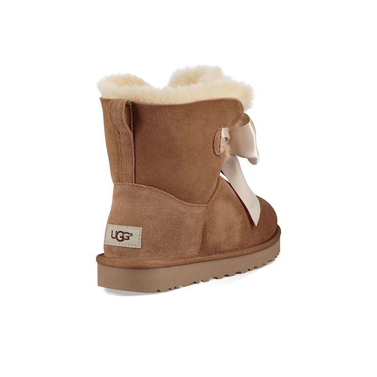 UGG Gita Bow Mini Fleece Lined Brown Women s POIZON