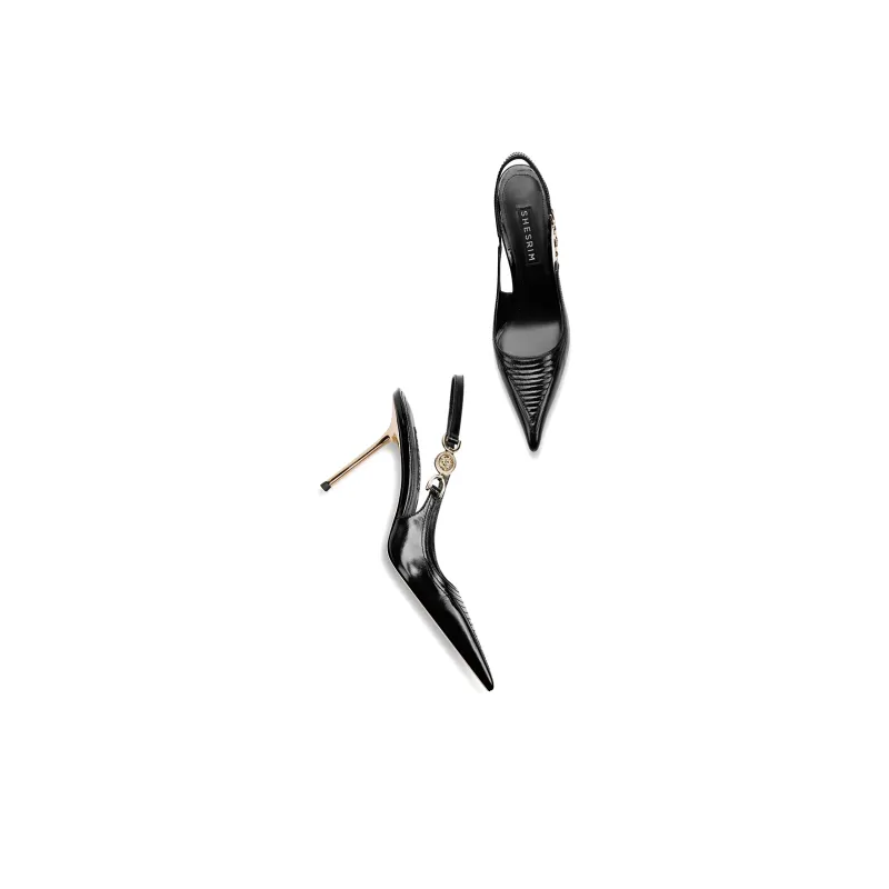 Shesrim Slim Heel High Heels 9cm Women's Black-3