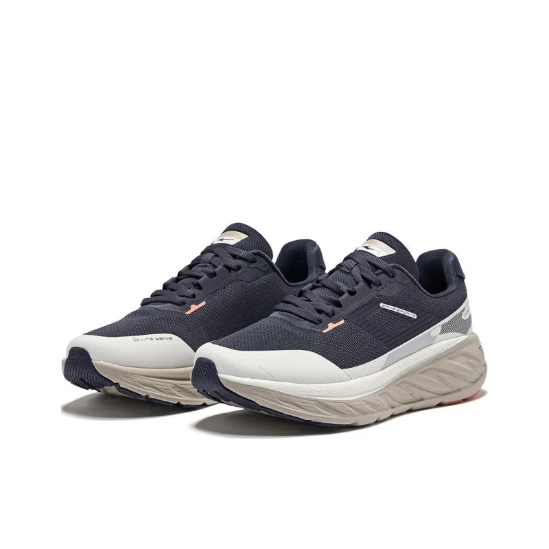 Erke Cushioned Wear Resistant Lightweight Low Top Casual Running Shoes Men's Blue White-1