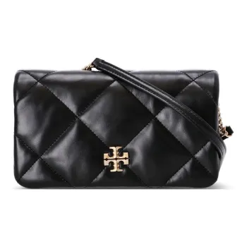TORY BURCH Kira Diamond Quilt Chain Wallet Black
