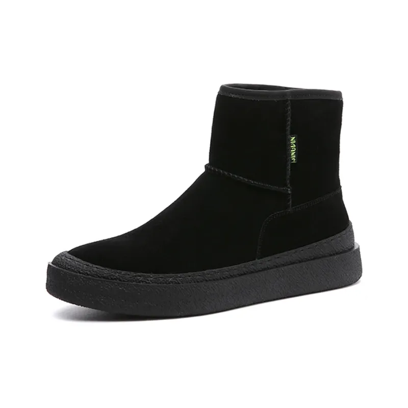 GZZ Warm Short Snow Boots 3cm Men's Black-2