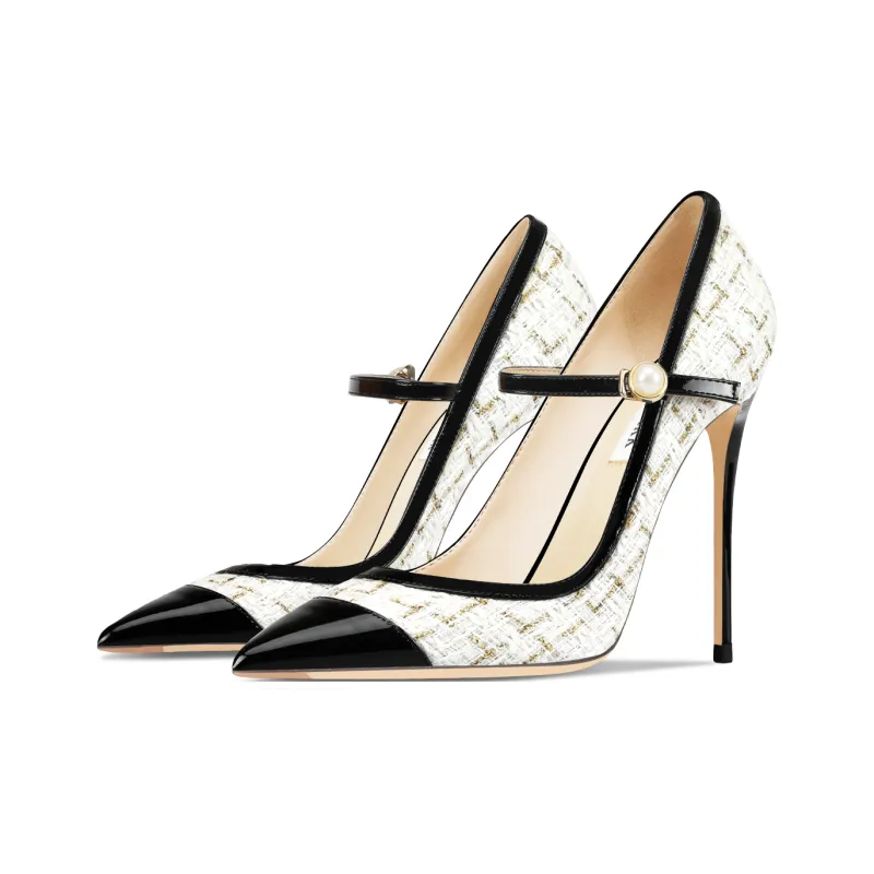 Suyymakk Slim Heel High Heels Women's White-4