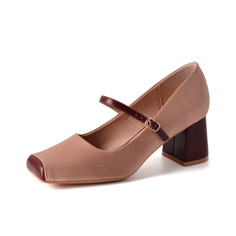 Beijiani Chunky Heel High Heels 5.5cm Women's-1