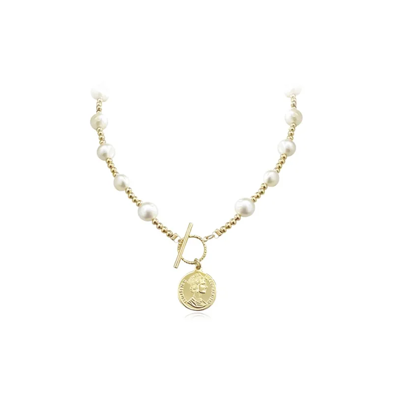 WAW Gold Plated Copper Pearl Necklaces Women's-0