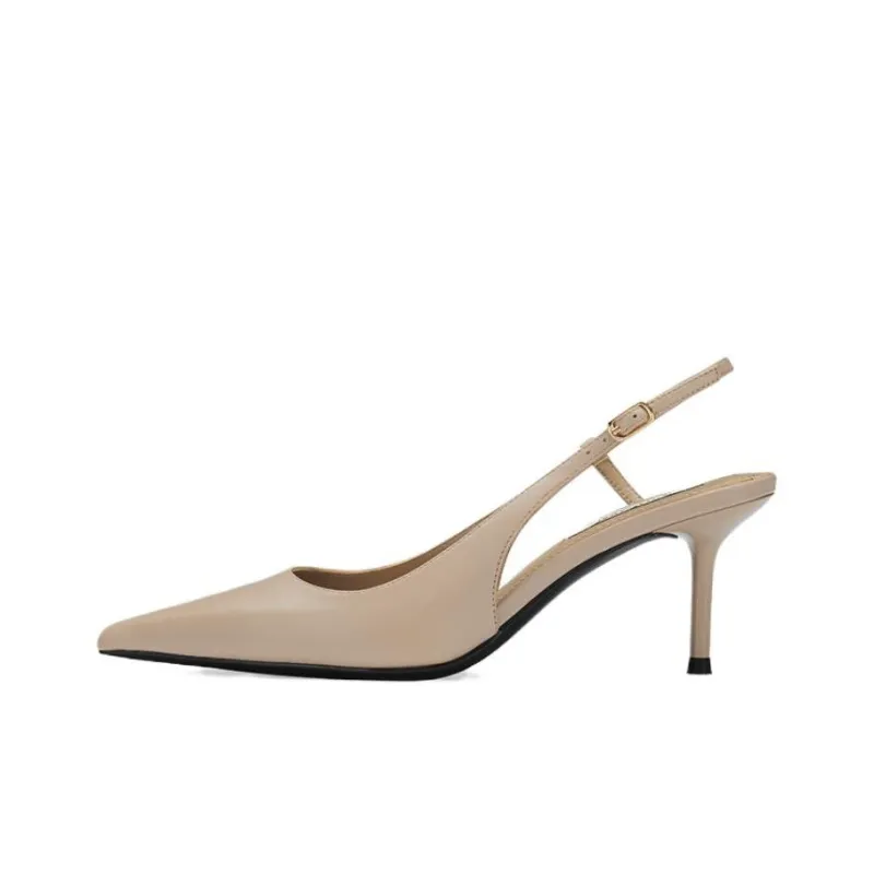 73Hours 45-Degree Elegant Slim Heel High Heels 8cm Women's Black/Gray/Apricot-10