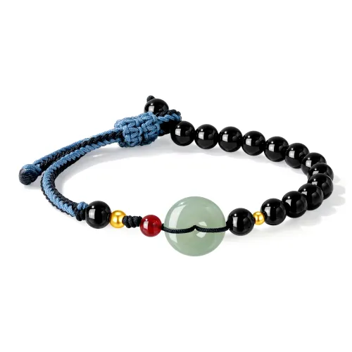 Lao Feng Xiang Hetian Jade Bracelets Green Jade Unisex