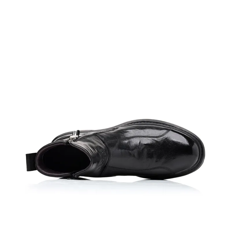 Beidouniao Ankle Boots Men Black-2