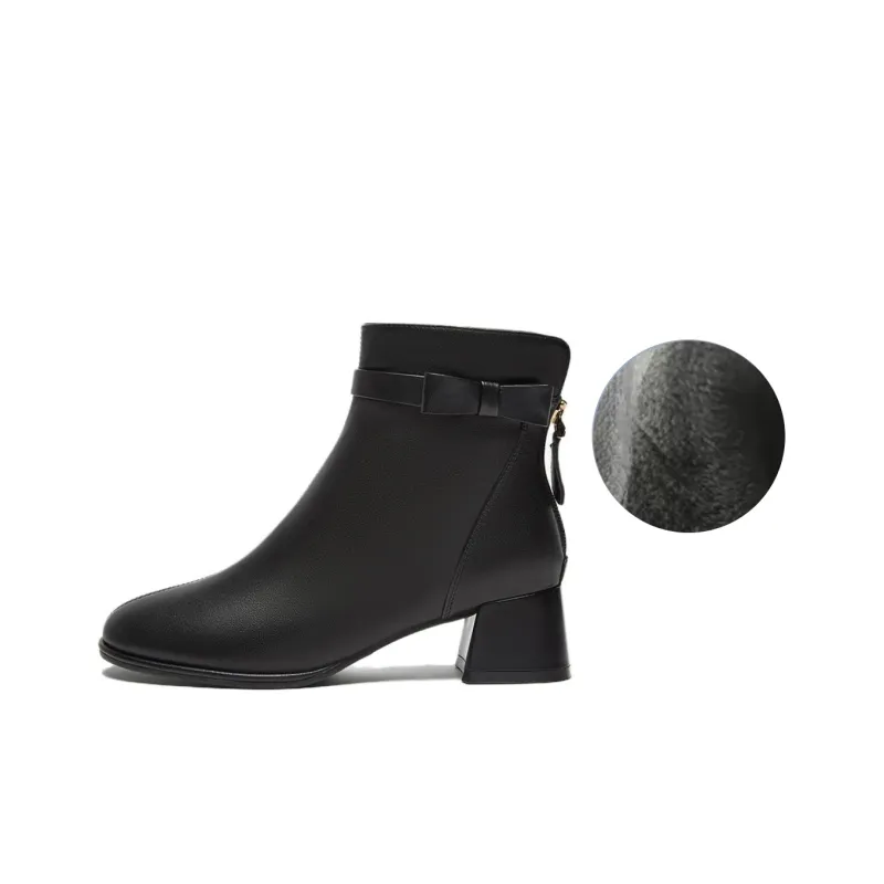 BASTO Ankle Boots Women's Black/Ecru/Apricot-12