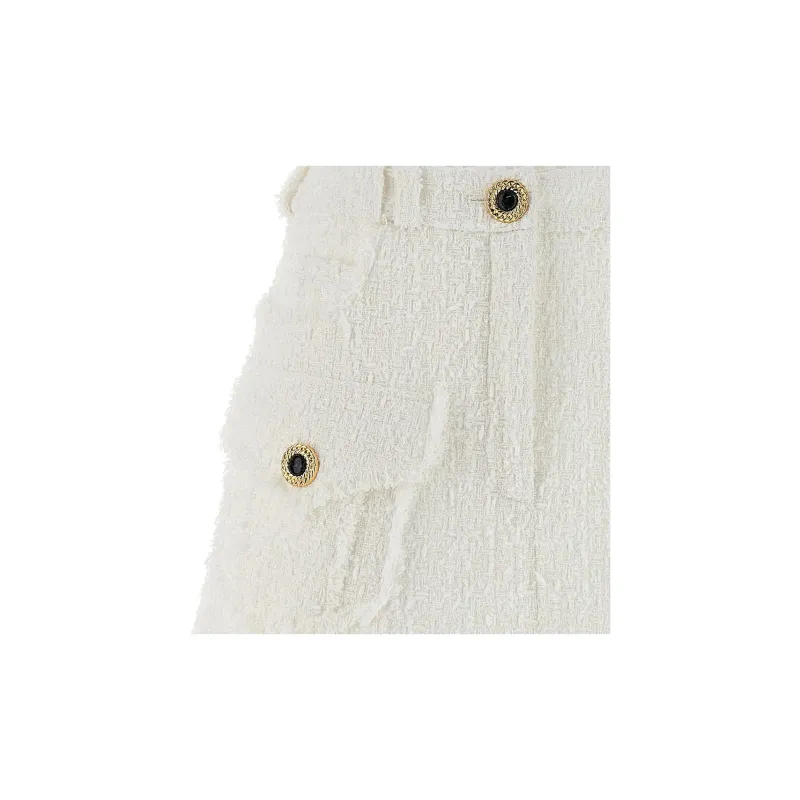 BALMAIN A Line Tweed Skirt-6