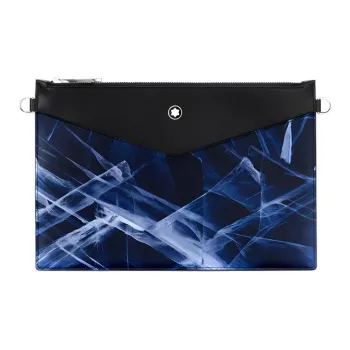 MONTBLANC Meisterstuck Eco Friendly Leather Clutch Men's Black/Blue