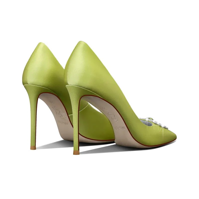 Miss Left Slim Heel High Heels 9.5cm Women's-10