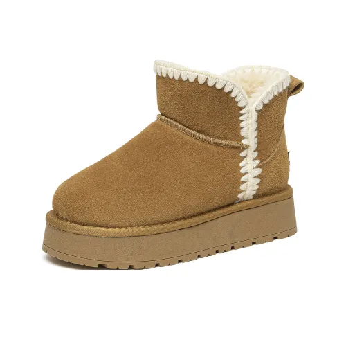 GEMEIQ Snow Boots Women's Camel/Gray Brown