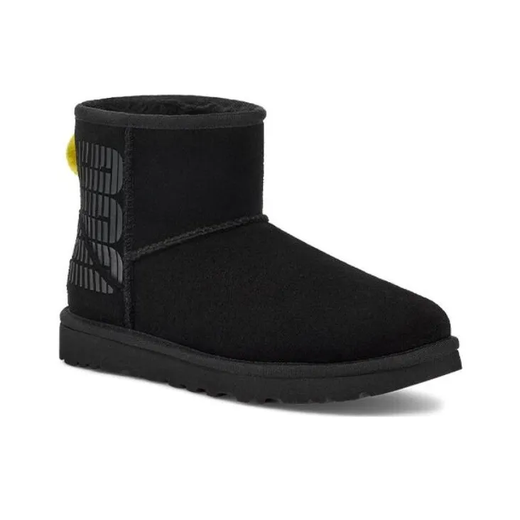 UGG Classic Mini Side Logo 'Black Neon Green' Women's-1