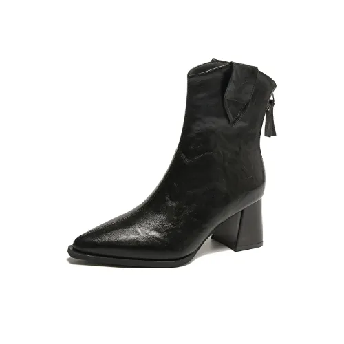 GEJIANI Ankle Boots Women's Black/Brown
