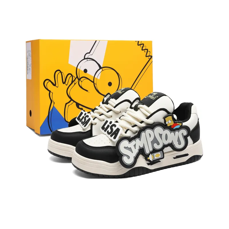 The Simpsons Skateboard Shoes Unisex Low Top Chic Yellow/Black/White-7