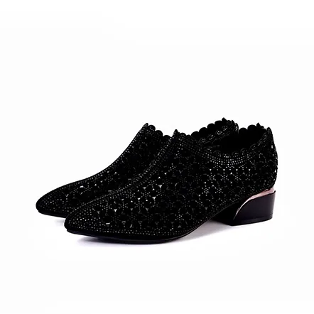 LESELE Chunky Heel High Heels 3.0cm Women's Black-2