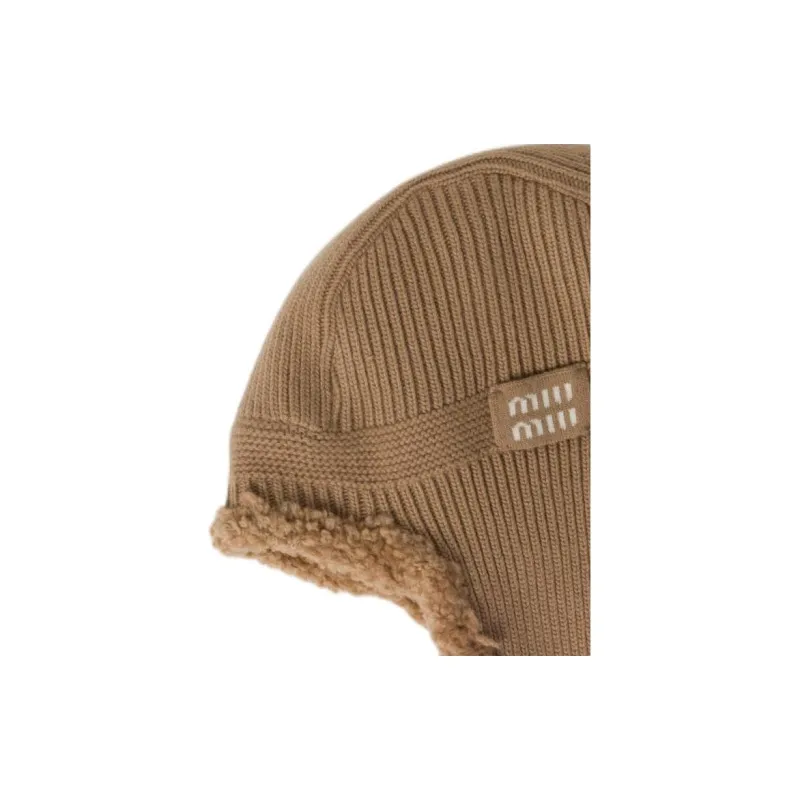 MIU MIU Wool Hats & Caps Unisex Camel Brown-2