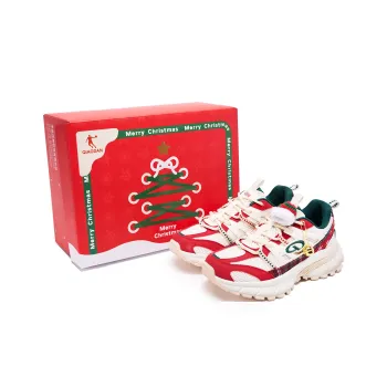 QIAODAN Kaiyuan V3 Wear Resistant Lightweight Height Increasing Low Top Casual Shoes Women's Ivory Koi Fish Red