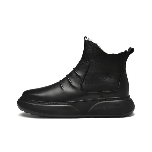Qiandongmeili Ankle Boots Men's Black