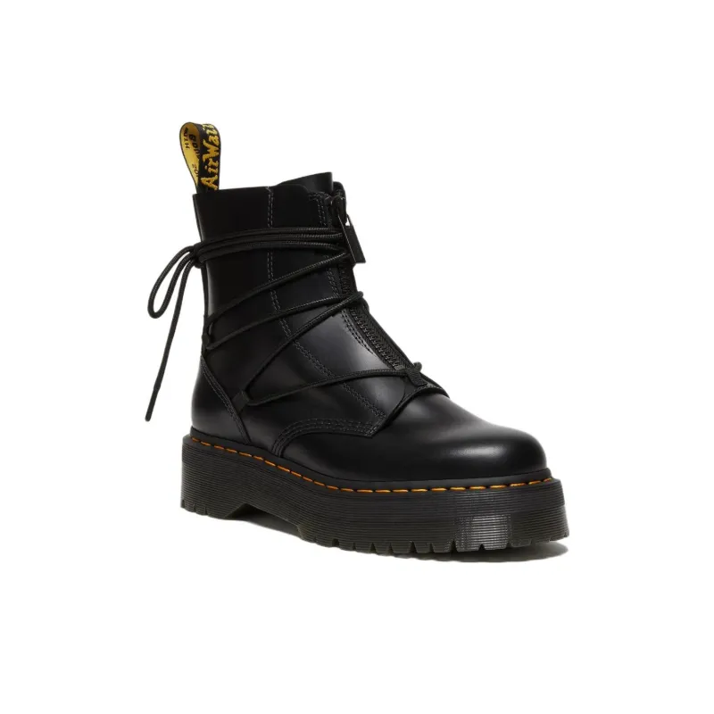 Dr. Martens Jarrick Ii Laced Leather Platform Boot Black Smooth Paris Women's-1