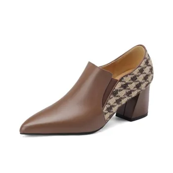 MARINO FABIANI Chunky Heel High Heels 6.5cm Women's Brown