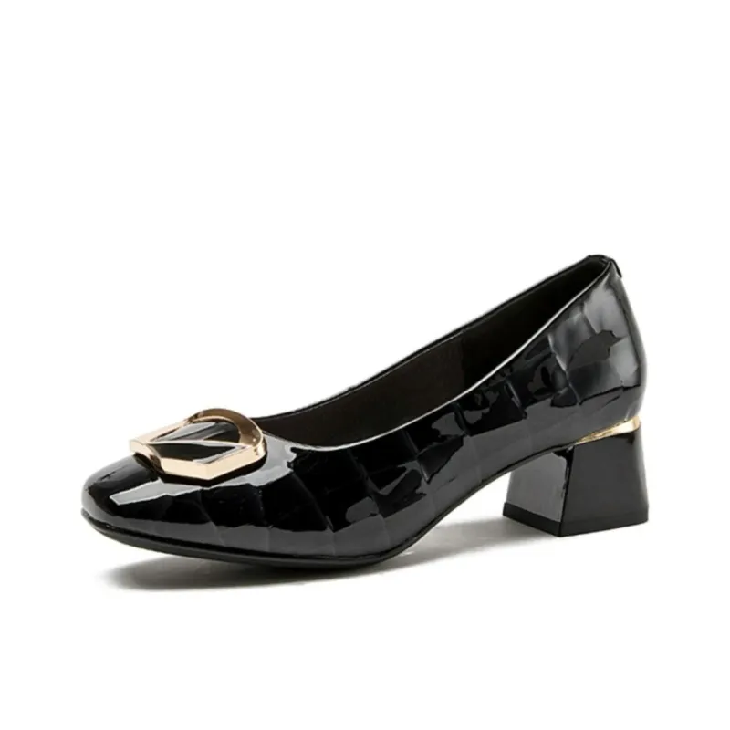 Rich Birds Chunky Heel High Heels 4.5cm Women's-3