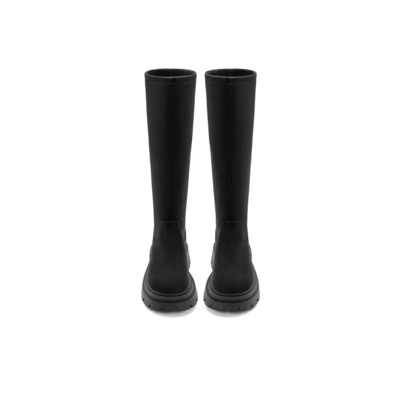 BELLE Knee-high Boots 6cm Women's Black Brown-8