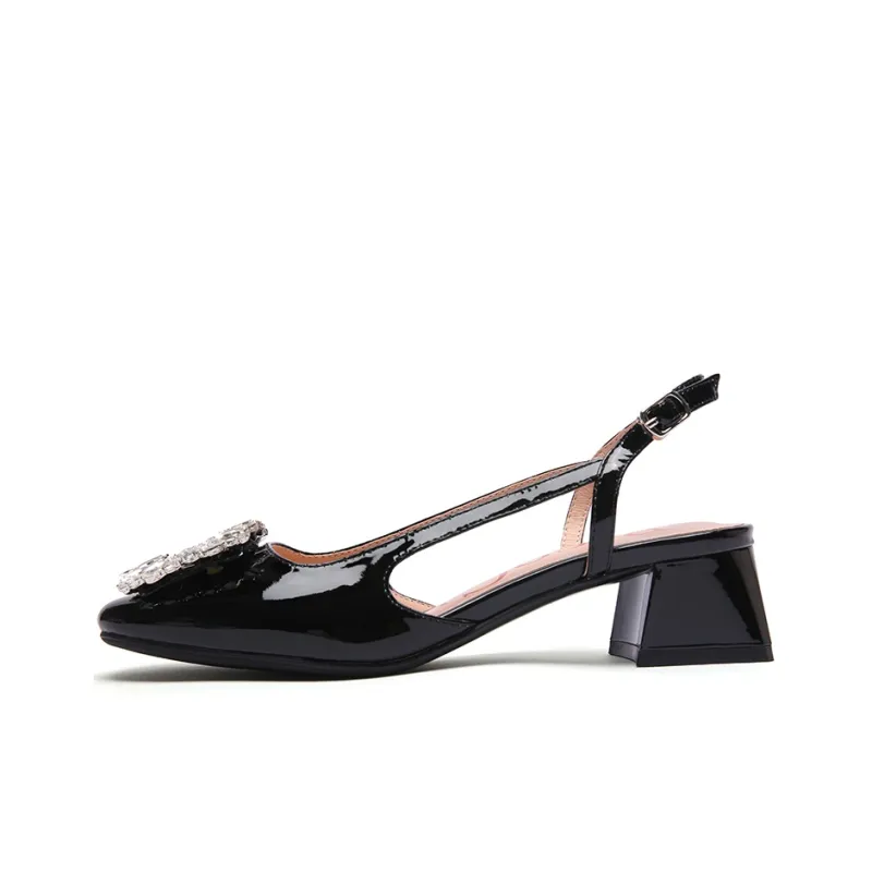 PACO GIL Block Heel High Heels 4.0cm Women's Black-0