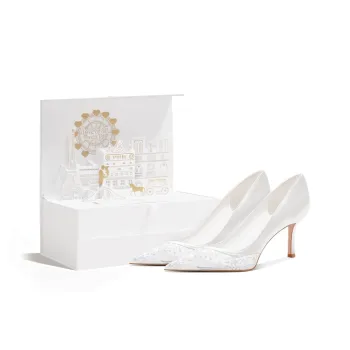 PJJUU Slim Heel High Heels 6.5cm Women's White