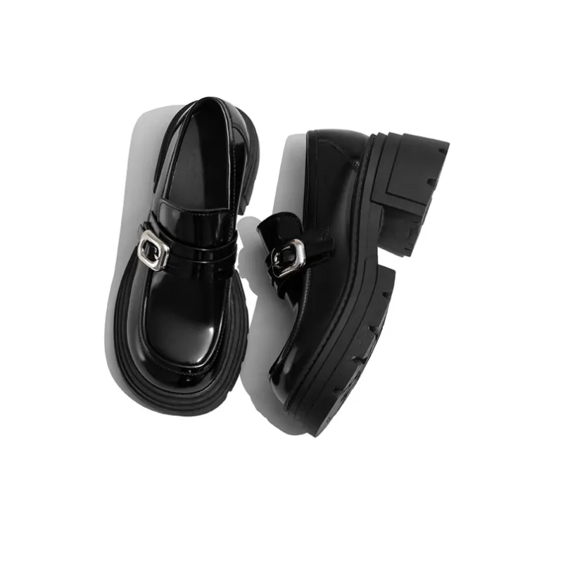 Old Meow Chunky Heel High Heels 7cm Women's Black-2