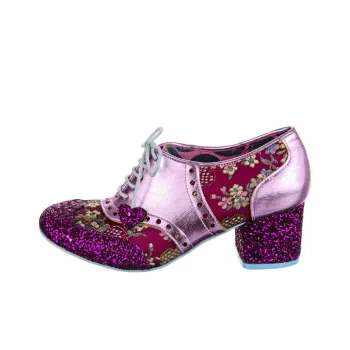 IRREGULAR CHOICE Chunky Heel High Heels 5.6cm Women's Pink Purple