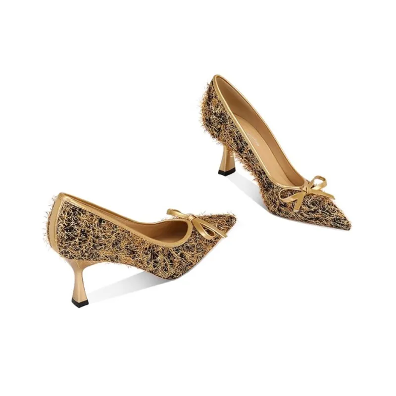 JESSICA SOPHIA Chanel Inspired Slim Heel High Heels 7cm Women's-3