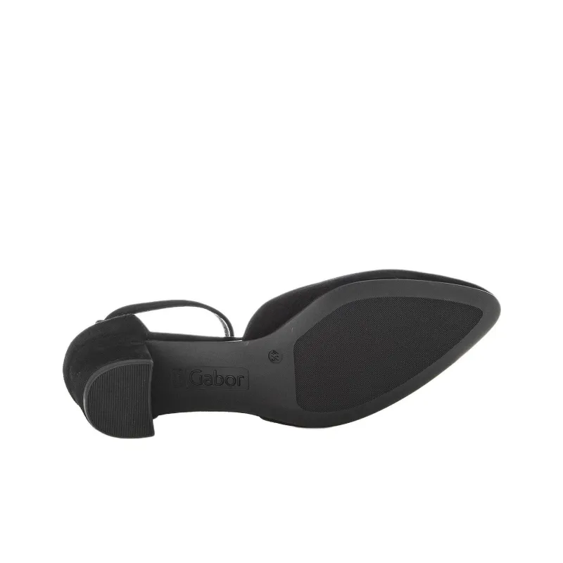 Gabor Chunky Heel High Heels 5.5cm Women's Black-3
