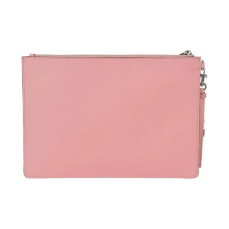 MOSCHINO Polyester Laptop Bag Clutch Large Size Unisex Pink-3