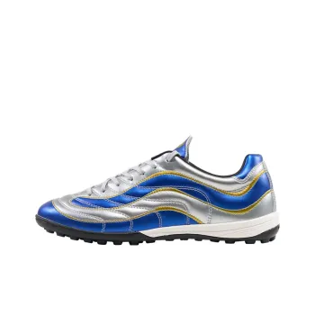 OUPOWER TF Rubber Broken Studs Artificial Ground Cushioning Wear Resistant Soccer Shoes Men's Blue Silver