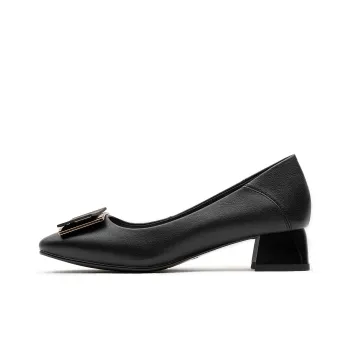 RED DRAGONFLY Mom Shoes Chunky Heel Women's 3.5cm Women's Black/Ecru
