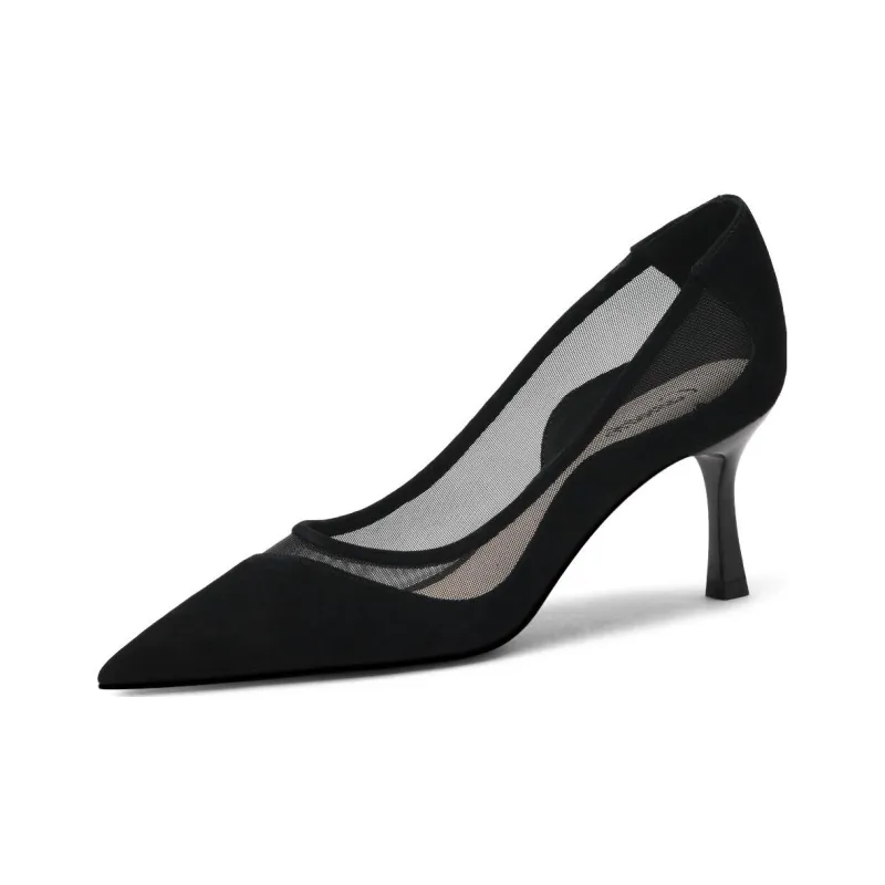 CAMEIDO Slim Heel High Heels 7.5cm Women's Black-0