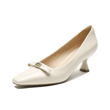 【dme】 Flared Heel High Heels 5.5cm Women's Ecru