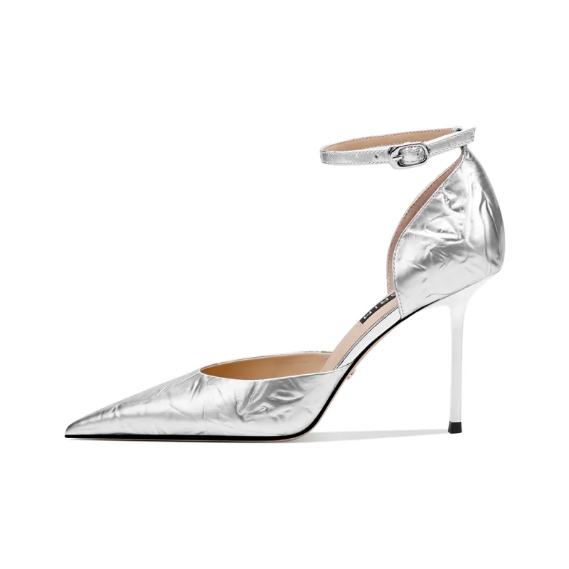 Shesrim Slim Heel High Heels Women's Silver-0