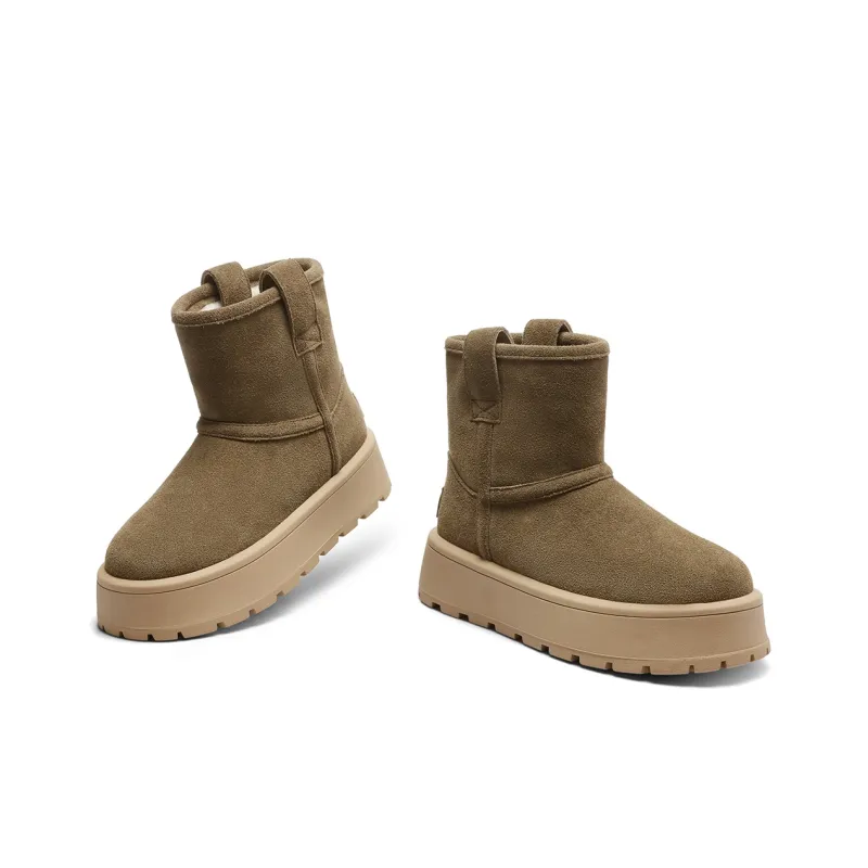 C°BANNER Short Snow Boots Women's Khaki Green-3