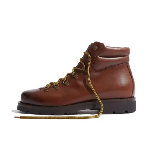 SCAROSSO Edmund Almond Toe Lace-Up Boots