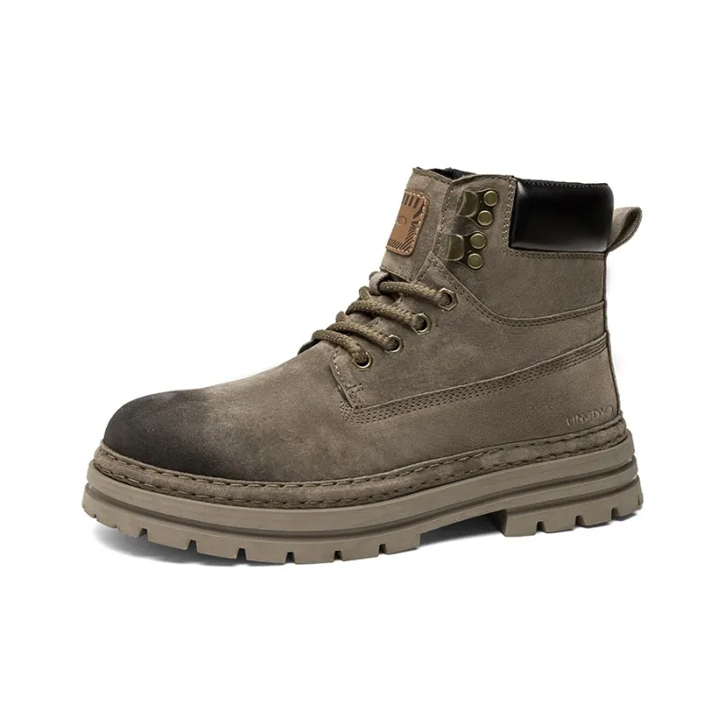 LINGPAO Martin Boots Men Gold/Khaki-4