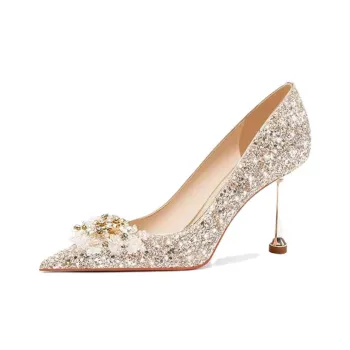 Crelinkxlat Slim Heel High Heels Women's Gold