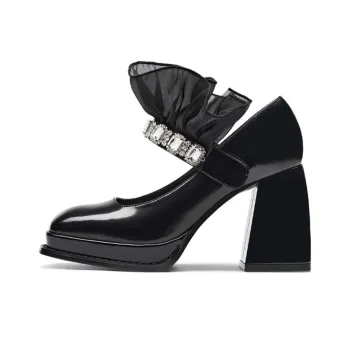 Kiss Kitty Chunky Heel High Heels 8.3cm Women's Black