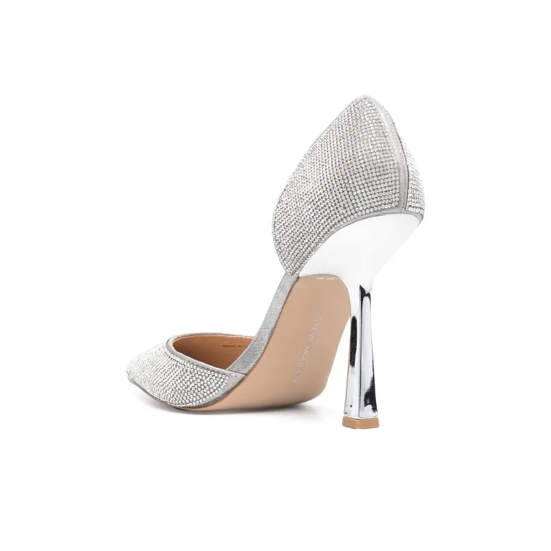 STEVE MADDEN Damzil Slim Heel Pointed Toe Pairing Women's Silver-2
